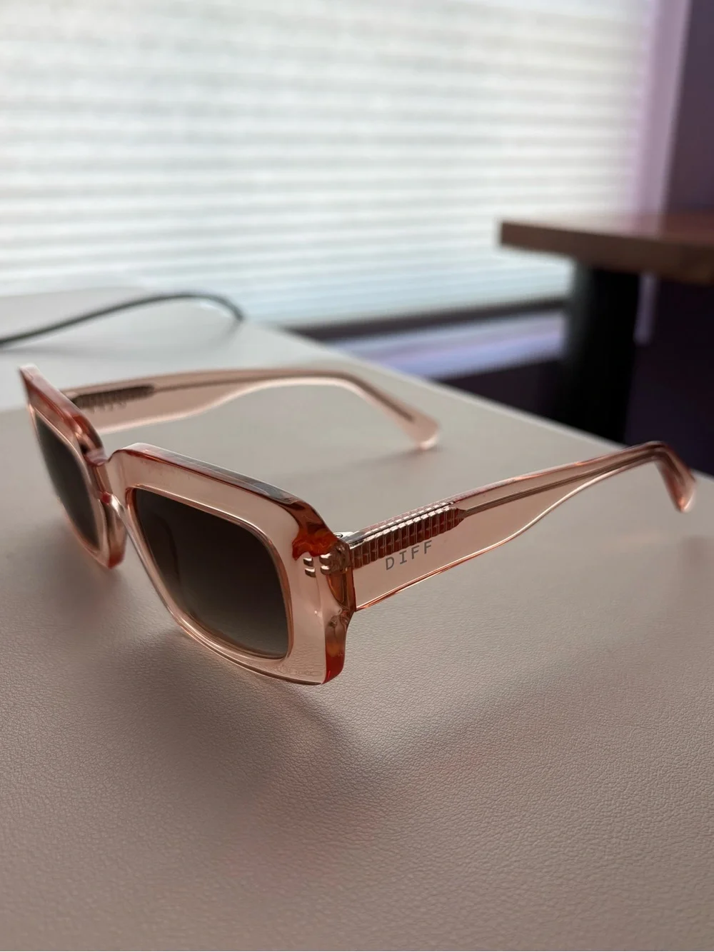 DIFF Oversized Square Pink Sunglasses
